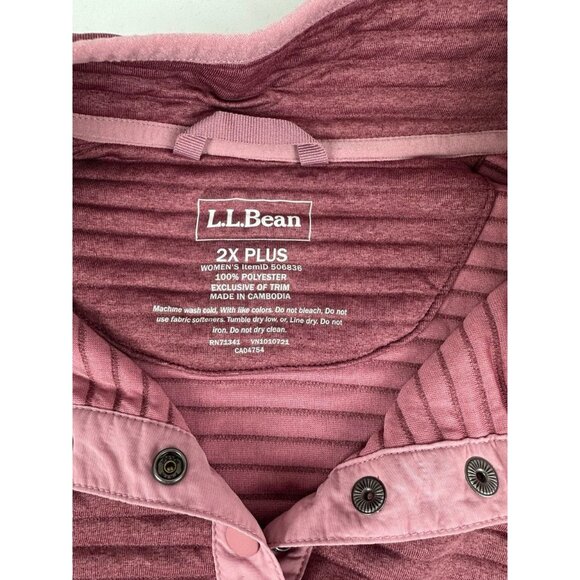 L.L Bean Women’s Arilight Knit Quilted 1/4 Button Pullover 2XL Plus hiking - Picture 3 of 6